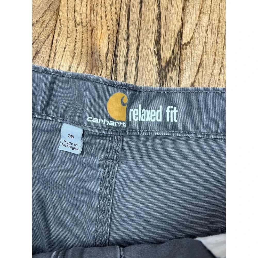 Carhartt‎ Relaxed Fit Chino Work Shorts Men's Size 38 Flat Front Pockets Gray
